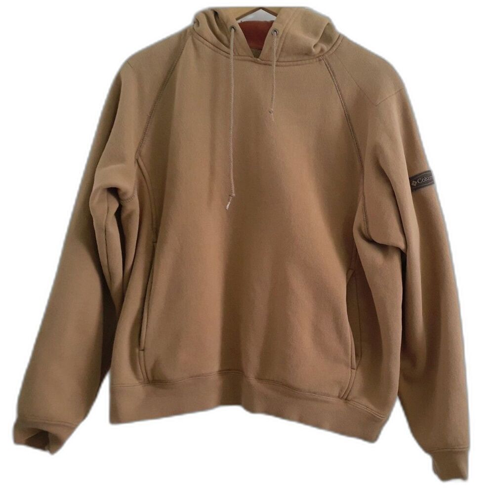 Columbia Men’s Size M Brown Pullover Hoodie Fleece Drawstring Kangaroo Logo